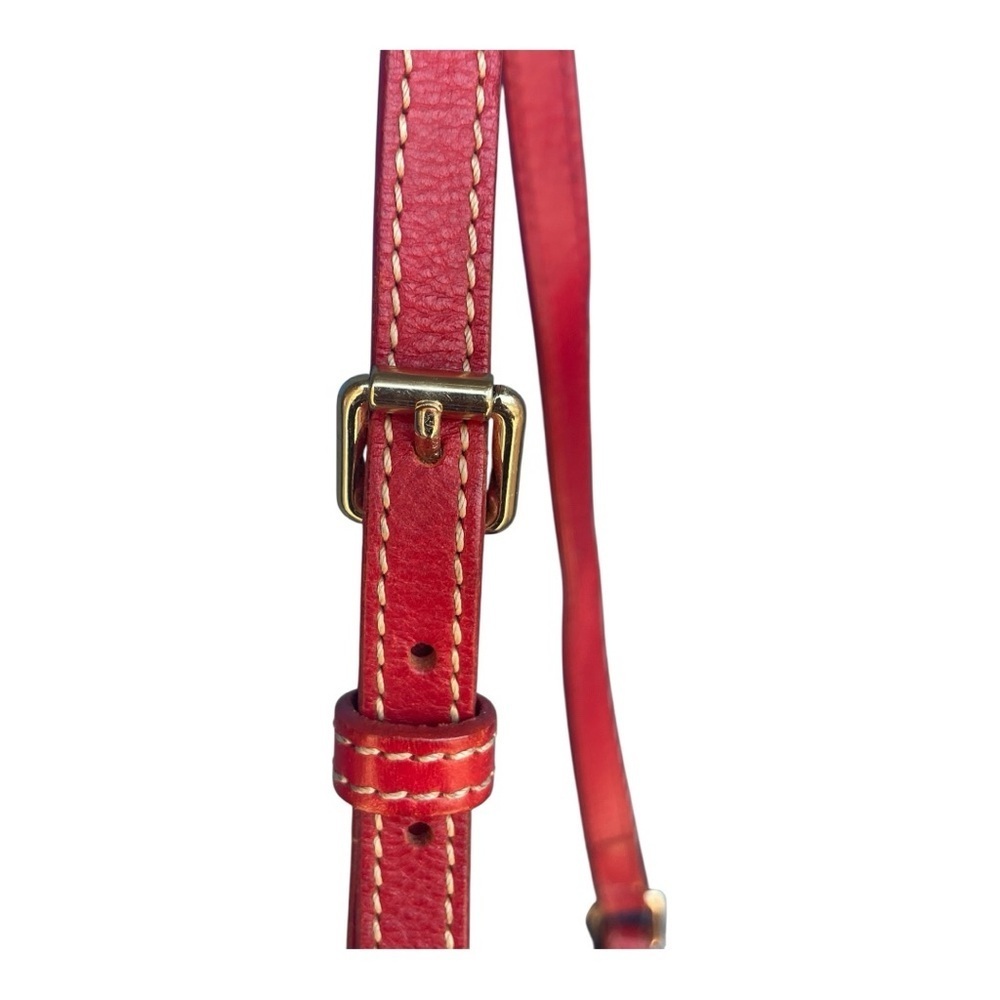 Dooney & Bourke Monogram Red and Tan Crossbody Bag Y2K Letter Carrier Bag - Picture 7 of 9